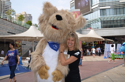 Jill and mascot Eddie